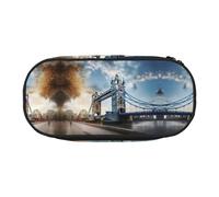 MDATT Historic Old Tower Bridge London Large Pencil Case Pouch,Soft Pencil Pouch Organizer with Zipper,Portable Pencil Case for Adult