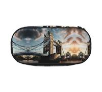 MDATT Historic Old Tower Bridge London Large Pencil Case Pouch,Soft Pencil Pouch Organizer with Zipper,Portable Pencil Case for Adult