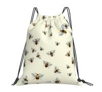 MDATT Honey Bee. Printing Simple Casual Drawstring Backpack With Drawcords, Adjustable Straps, Foldable For Gym, Travel
