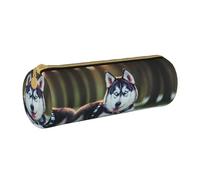 MDATT Husky Dog Carry On Pen and Pencil Case,Multipurpose Stationery Pouch for for High School College Students