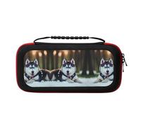 MDATT Husky Dog Portable Travel All Protective Bag Soft Lining for Switch Console Pro Controller Accessories