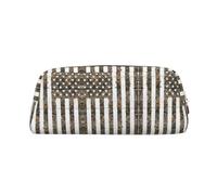 MDATT Interstellar American Flag Camouflage Printing Cute Pen Stationery Bag Leather Pencil Pouch for Students Zipper Bag for Pens,Pencils,Markers