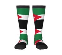 MDATT Kansas State Flag Print Funny Novelty Crew Socks for Women, Knee-High Novelty Socks Funny Gifts, Jordanian Flag, One size