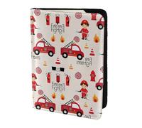 MDATT Little Boys and Girls in Firefighters Printing Cowhide Travel Passport Wallet for Women Men Document Organizer Passports Holder for Travel