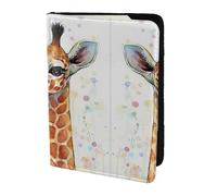 MDATT Little Giraffe Printing Cowhide Travel Passport Wallet for Women Men Document Organizer Passports Holder for Travel