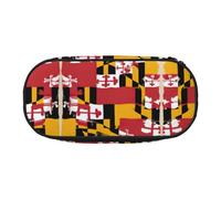MDATT Maryland Flag Large Pencil Case Pouch,Soft Pencil Pouch Organizer with Zipper,Portable Pencil Case for Adult