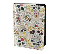 MDATT Mexican Skull1 Printing Cowhide Travel Passport Wallet for Women Men Document Organizer Passports Holder for Travel