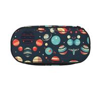 MDATT Outer Space Planet Large Pencil Case Pouch,Soft Pencil Pouch Organizer with Zipper,Portable Pencil Case for Adult