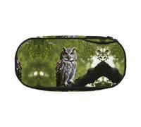 MDATT Owl Tree Branches Large Pencil Case Pouch,Soft Pencil Pouch Organizer with Zipper,Portable Pencil Case for Adult