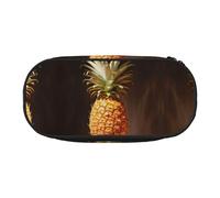 MDATT Pineapple Painting Large Pencil Case Pouch,Soft Pencil Pouch Organizer with Zipper,Portable Pencil Case for Adult