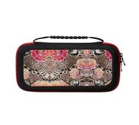 MDATT Pink Flower Leopard Portable Travel All Protective Bag Soft Lining for Switch Console Pro Controller Accessories