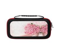 MDATT Pink Rose 3 Portable Travel All Protective Bag Soft Lining for Switch Console Pro Controller Accessories