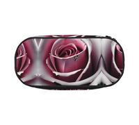 MDATT Pink Rose Close Up Large Pencil Case Pouch,Soft Pencil Pouch Organizer with Zipper,Portable Pencil Case for Adult