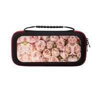 MDATT Pink Roses Portable Travel All Protective Bag Soft Lining for Switch Console Pro Controller Accessories