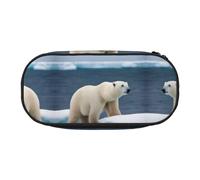 MDATT Polar Bear Large Pencil Case Pouch,Soft Pencil Pouch Organizer with Zipper,Portable Pencil Case for Adult
