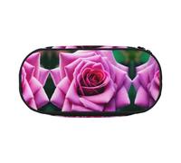 MDATT Purple Rose Flower Large Pencil Case Pouch,Soft Pencil Pouch Organizer with Zipper,Portable Pencil Case for Adult