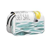 MDATT Quotes Let Your Dreams Set Sail Printing Pencil Case for Adults, Durable Pen Carrying Case