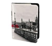 MDATT Red Phone Booth London Street Printing Cowhide Travel Passport Wallet For Women Men Document Organizer Passports Holder For Travel