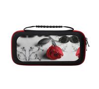MDATT Red Rose 1 Portable Travel All Protective Bag Soft Lining for Switch Console Pro Controller Accessories