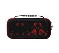 MDATT Red Rose Black Background Portable Travel All Protective Bag Soft Lining for Switch Console Pro Controller Accessories