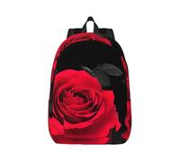 MDATT Red Rose Floral Printing Drawstring Backpack Bag, Students' String Backpack Bulk Cinch Sack Tote Bags For Gym Traveling Boys Girls
