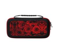 MDATT Red Rose Flower Portable Travel All Protective Bag Soft Lining for Switch Console Pro Controller Accessories