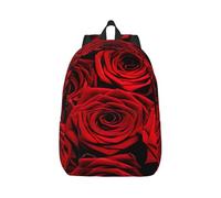MDATT Red Rose Flower Printing Drawstring Backpack Bag, Students' String Backpack Bulk Cinch Sack Tote Bags For Gym Traveling Boys Girls