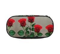 MDATT Red Rose Flowers 1 Large Pencil Case Pouch,Soft Pencil Pouch Organizer with Zipper,Portable Pencil Case for Adult