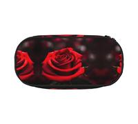 MDATT Red Rose Large Pencil Case Pouch,Soft Pencil Pouch Organizer with Zipper,Portable Pencil Case for Adult