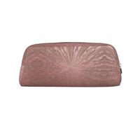 MDATT Rose Gold Pink Printing Cute Pen Stationery Bag Leather Pencil Pouch for Students Zipper Bag for Pens,Pencils,Markers