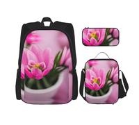 MDATT Spring is in The Air Backpacks Study Backpacks with Lunch Box Pencil Case Canvas Travel Bag for Elementary Student