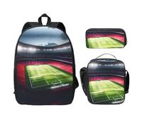 MDATT Stadium Football Satdium Field Light Night Backpacks with Lunch Pack Pencil Case, Lightweight Bookbag for Camping Excursions