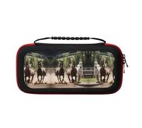 MDATT Three Running Horses Portable Travel All Protective Bag Soft Lining for Switch Console Pro Controller Accessories