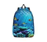 MDATT Tranquil Underwater Scenery Printing Drawstring Backpack Bag, Students' String Backpack Bulk Cinch Sack Tote Bags For Gym Traveling Boys Girls