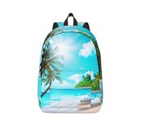 MDATT Tropical Ocean Beach Theme Printing Drawstring Backpack Bag, Students' String Backpack Bulk Cinch Sack Tote Bags For Gym Traveling Boys Girls