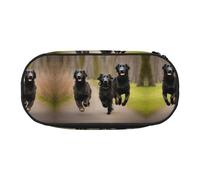 MDATT Trotting Flat Coated Retrievers Paw Large Pencil Case Pouch,Soft Pencil Pouch Organizer with Zipper,Portable Pencil Case for Adult