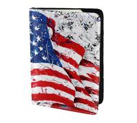 MDATT Us Flag Printing Cowhide Travel Passport Wallet for Women Men Document Organizer Passports Holder for Travel