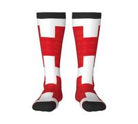 MDATT Vietnamese flag Print Funny Novelty Crew Socks for Women, Knee-High Novelty Socks Funny Gifts, Swiss Flag, One size