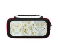 MDATT White Rose Portable Travel All Protective Bag Soft Lining for Switch Console Pro Controller Accessories