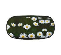MDATT Wild White Daisy Flower Large Pencil Case Pouch,Soft Pencil Pouch Organizer with Zipper,Portable Pencil Case for Adult