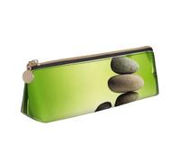 MDATT Zen Stone Spa Multifunctional Leather Pencil Case with Large Storagecapacity Classic Triangular Design