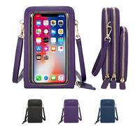 MdaZeal Crossbody Phone Bag for Women, Touch Screen Crossbody Phone Purse PU Leather Ladies Cross Body Handbags Small Shoulder Bags with Card Slots