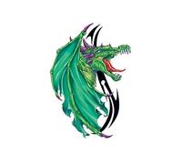 MDB Large Green Dragon Temporary Tattoo - 8cm