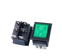 MDBJTCYZN 10pcs KCD4 Green Rocker Switch 6 Pins Boat Shaped 16A 250V Green Light Lamp Push Button Electrical Selector ON-OFF