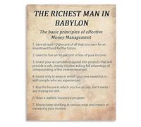 MDBJTCYZN Abundance Mindset Poster Financial Wisdom Canvas Wall-Art Motivational for Office Study Success Decor(Framed,12x18inch(30x45cm))
