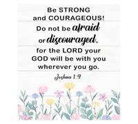 MDBJTCYZN Be Strong and Courageous Bible Verse Print - Modern Christian Artwork for Bedroom, Office, Faith-Based Home Decor (Unframed,16x24inch(40x60cm))