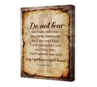 MDBJTCYZN Biblical Promise for Anxiety, Isaiah 41:10 KJV Inspirational Canvas, Scripture Wall-Art for Home, Office, Waiting Room, Gift of Peace & Assurance(Framed,12x18inch(30x45cm))