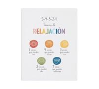 MDBJTCYZN CBT Poster Spanish 5-4-3-2-1 Grounding Technique for Anxiety Mindfulness Emotional Regulation Office Wall-Art(Framed,16x24inch(40x60cm))