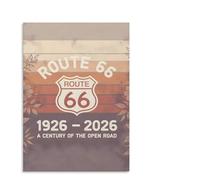 MDBJTCYZN Classic Route 66 Road Sign Poster Centennial Wall-Art Vintage Rustic Decor for Motorcycle Clubhouse Bar or Living Room(Unframed,16x24inch(40x60cm))