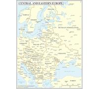MDBJTCYZN Classroom Map Poster Central Eastern Europe Political with Flags and Capitals Laminated Educational Social Studies Chart(Unframed,08x12inch(20x30cm))